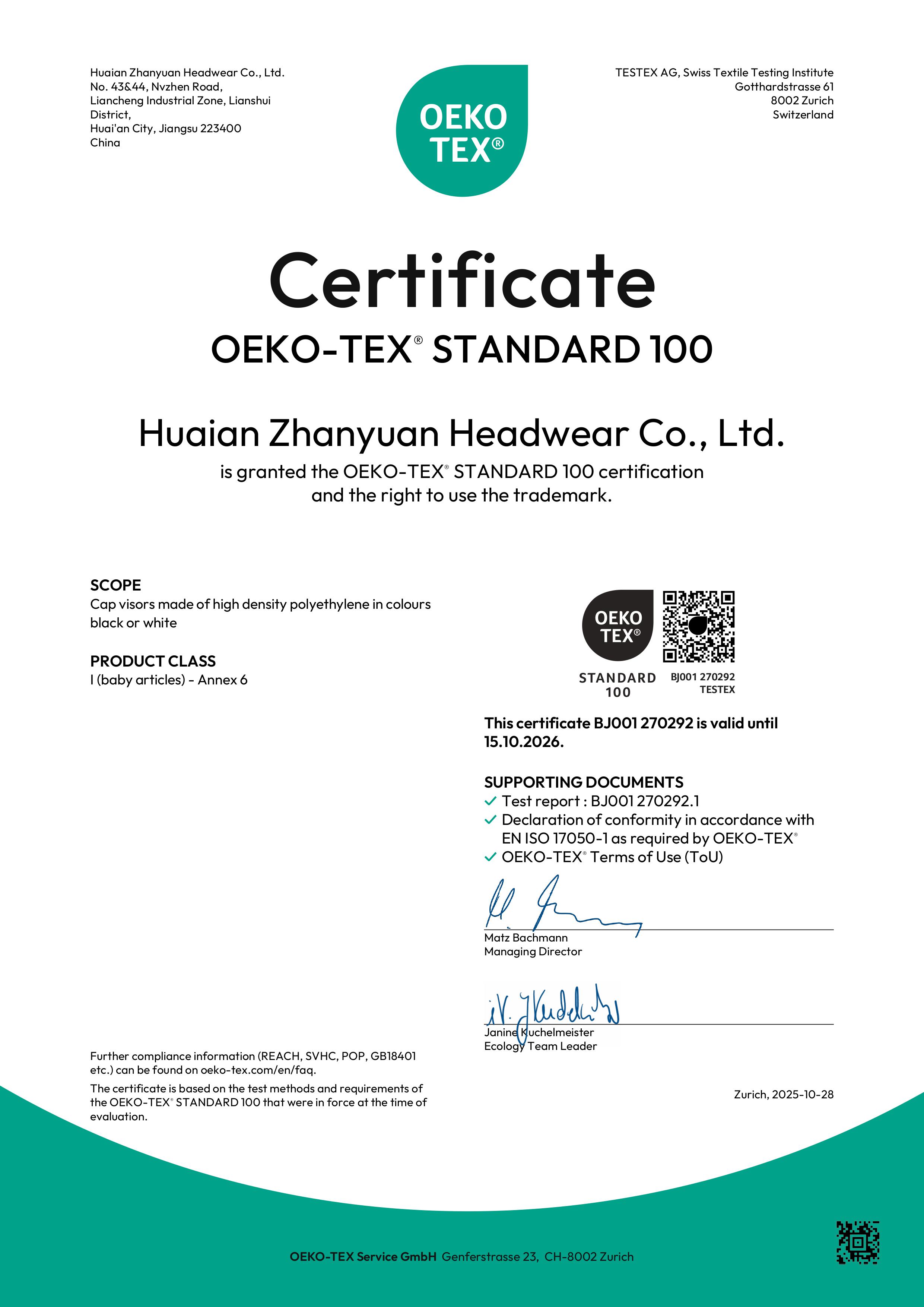 Oeko Certificate